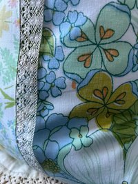 Pastel Floral Throw Pillow, Vintage Fabrics
