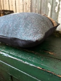 Terrier Silhouette Throw Pillow, Recycled Wool Tweed