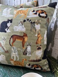 Sage Green Kitty Cat Throw Pillows, Cat Breeds, Fundraiser