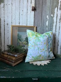 Pastel Floral Throw Pillow, Vintage Fabrics