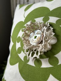 Green Floral Throw Pillow, Spring Décor