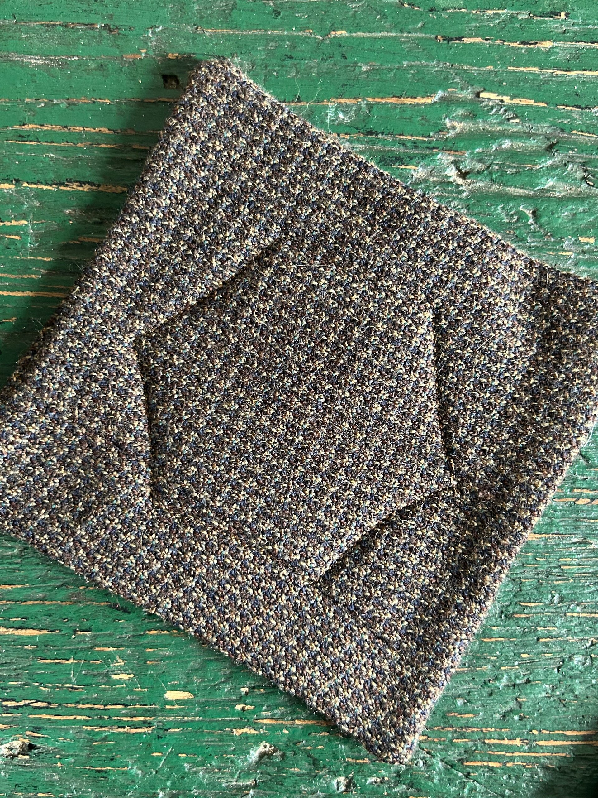 Wool Tweed and Vintage Lace Coasters - Set of 4