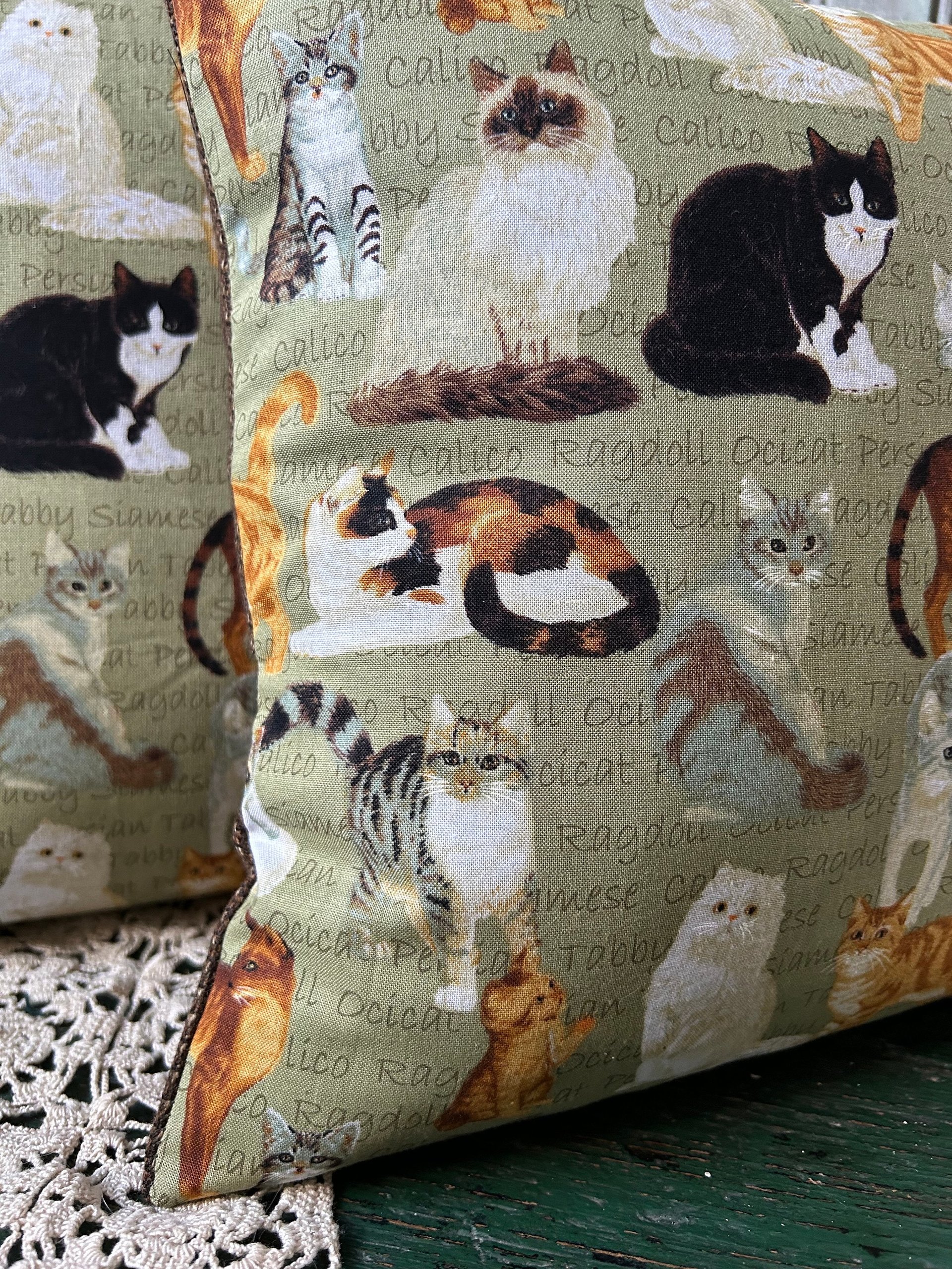 Sage Green Kitty Cat Throw Pillows, Cat Breeds, Fundraiser